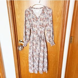 Tie Waist Floral Midi Dress Bohme Marnie